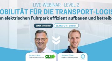 Live Webinar Transport-Logistik: Den elektrischen Fuhrpark effizient aufbauen und betreiben