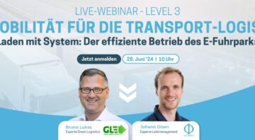 Live Webinar Transport-Logistik: Laden mit System: Der effiziente Betrieb des E-Fuhrparks