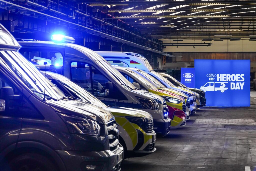 Beim Ford Pro Heroes Day präsentiert das Nutzfahrzeug-Team von Ford zusammen mit seinen Auf- und Umbaupartnern 25 Spezialfahrzeuge im Kölner Werk
Foto: Ford