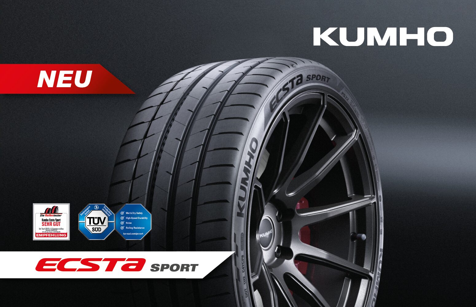 Kumho Tire ECSTA SPORT S & ECSTA SPORT: Neue Reifen-Power für E-Autos und Sportwagen