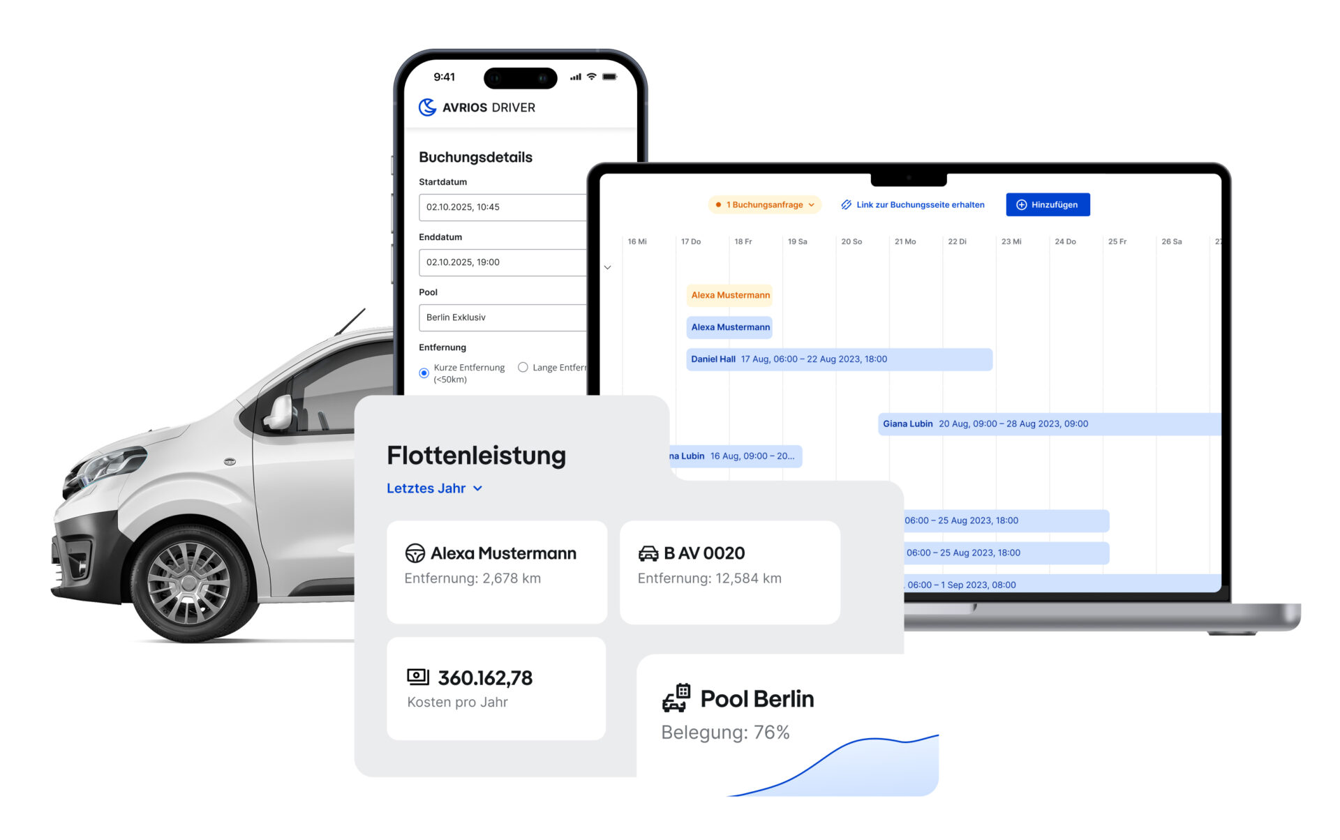 Car Sharing und Fahrtenbuch: Avrios digitalisiert den Poolfahrzeug-Einsatz